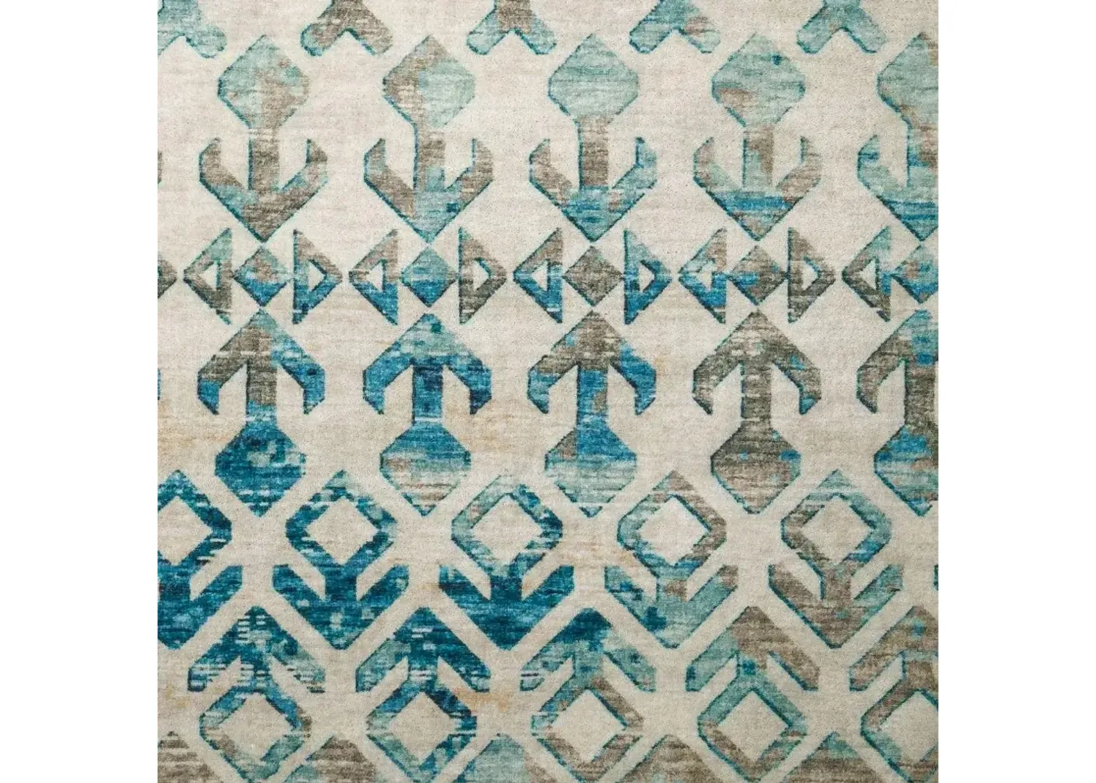 Dalyn Teal Tribal Arrow Pattern Brisbane Linen 5'X8' Area Rug