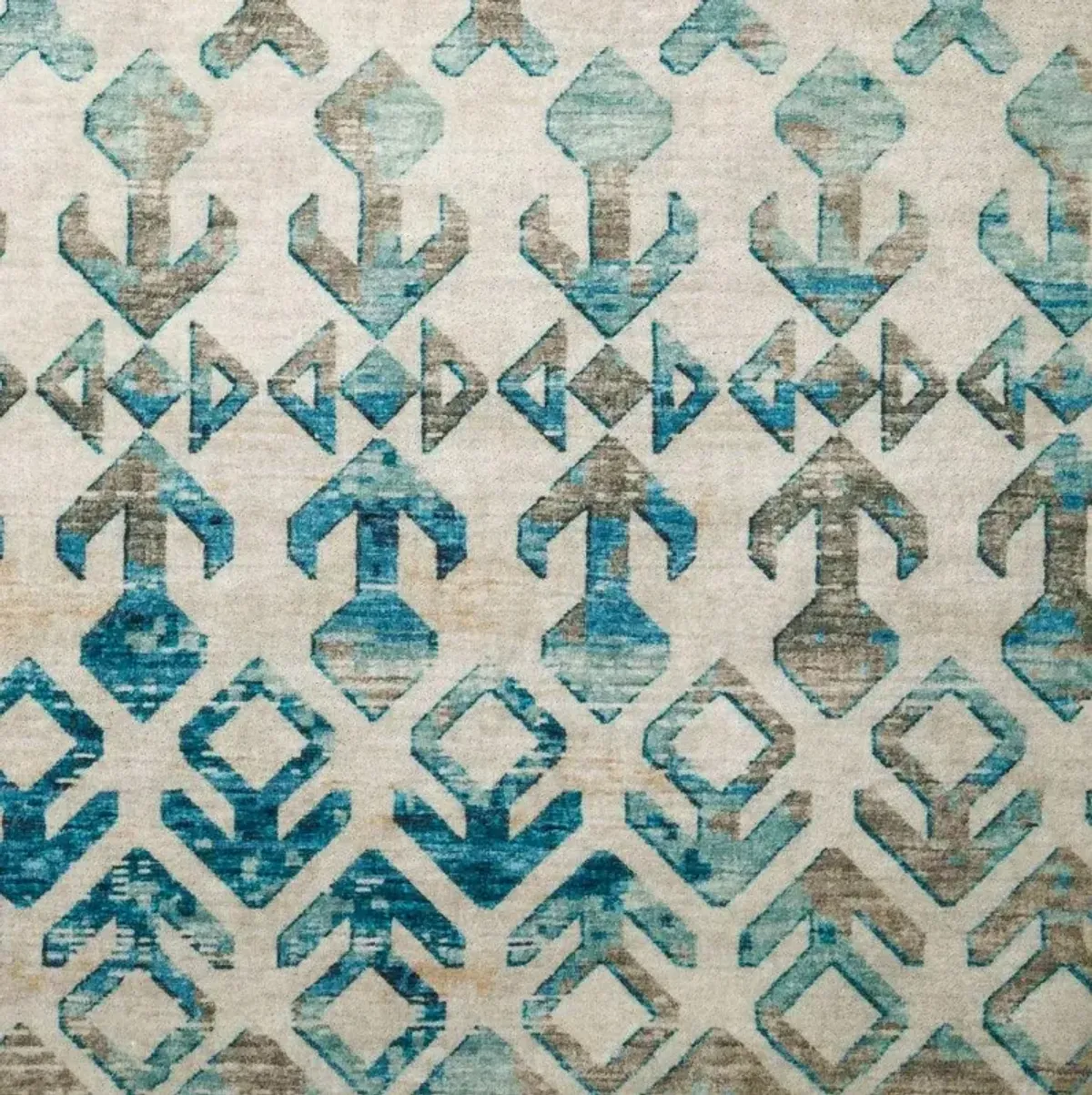 Dalyn Teal Tribal Arrow Pattern Brisbane Linen 5'X8' Area Rug