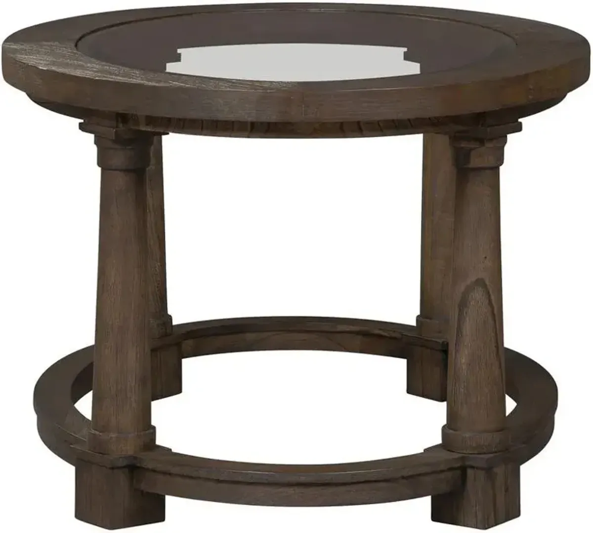 Hekman Elegant Reflections Oval Glass-Top Wooden Coffee Table