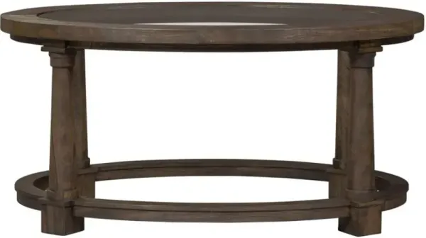 Hekman Elegant Reflections Oval Glass-Top Wooden Coffee Table