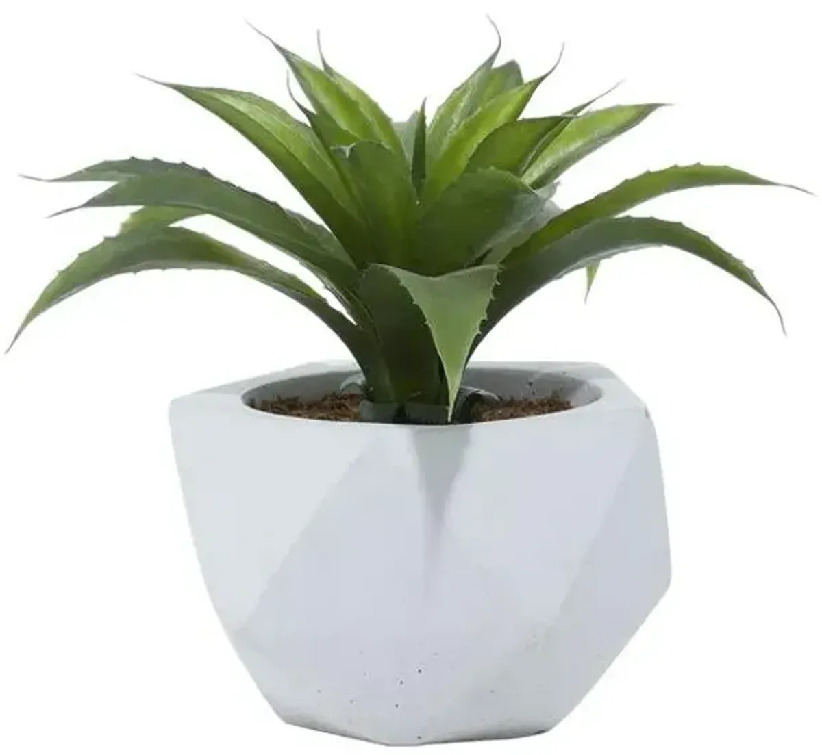 UMA Home Decor Green Faux Foliage Agave Artificial Plant with White Ceramic Pot