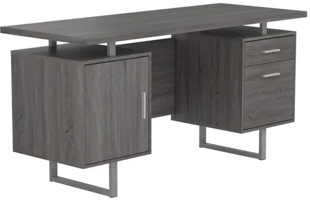 Coaster Lawtey 60 Inch 2-Drawer Office Computer Desk Weathered Grey