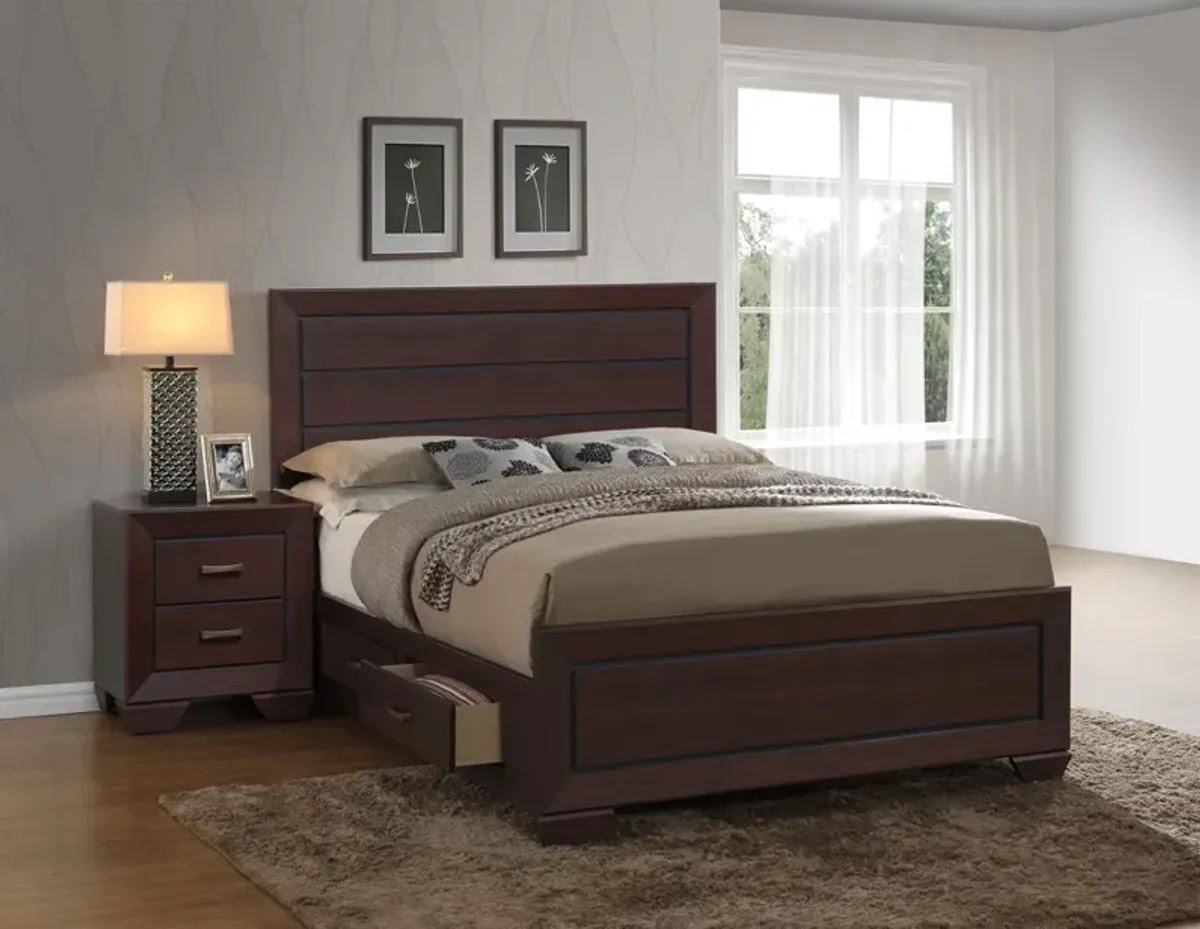 Coaster Kauffman Wood Queen Storage Panel Bed Dark Cocoa