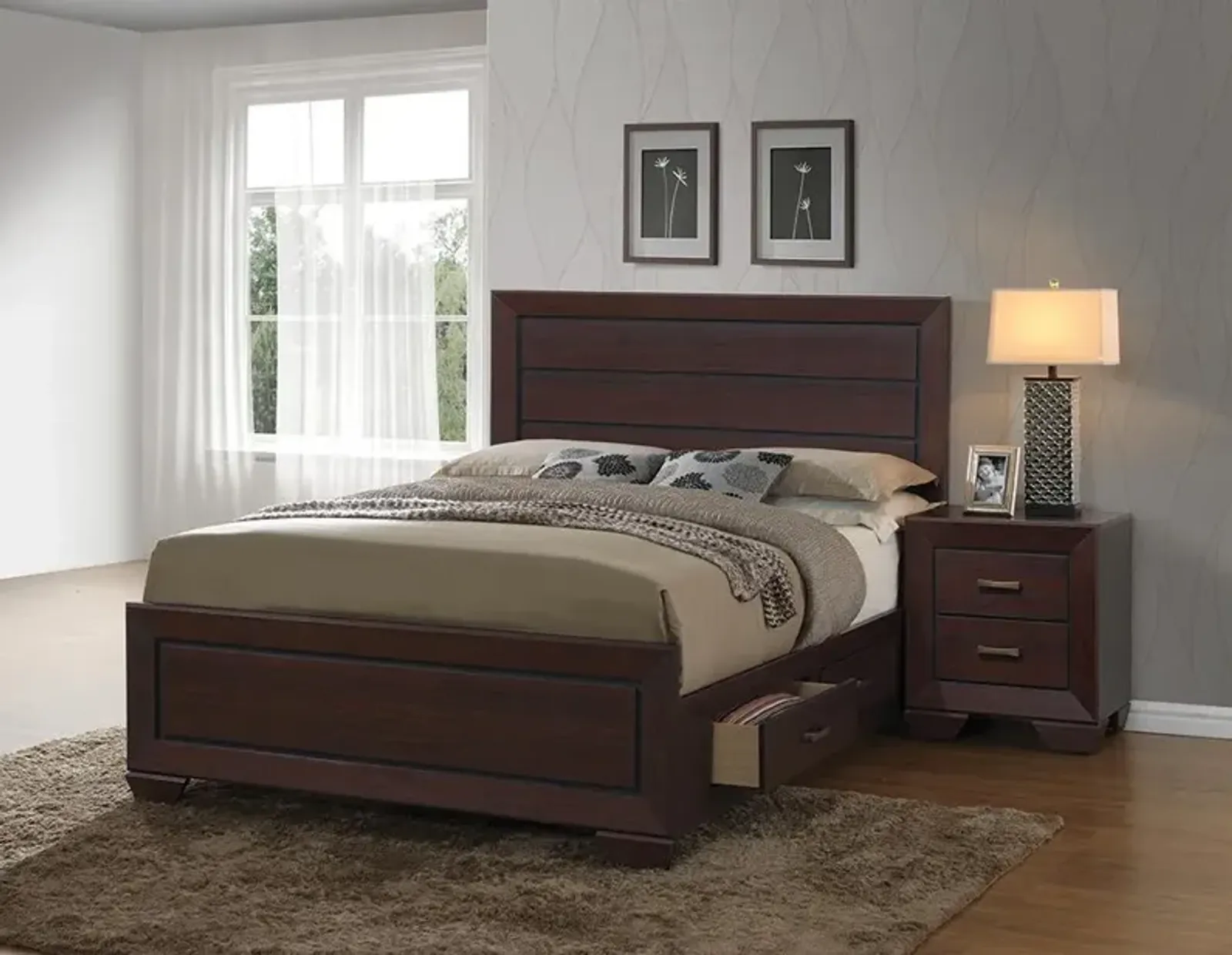 Coaster Kauffman Wood Queen Storage Panel Bed Dark Cocoa