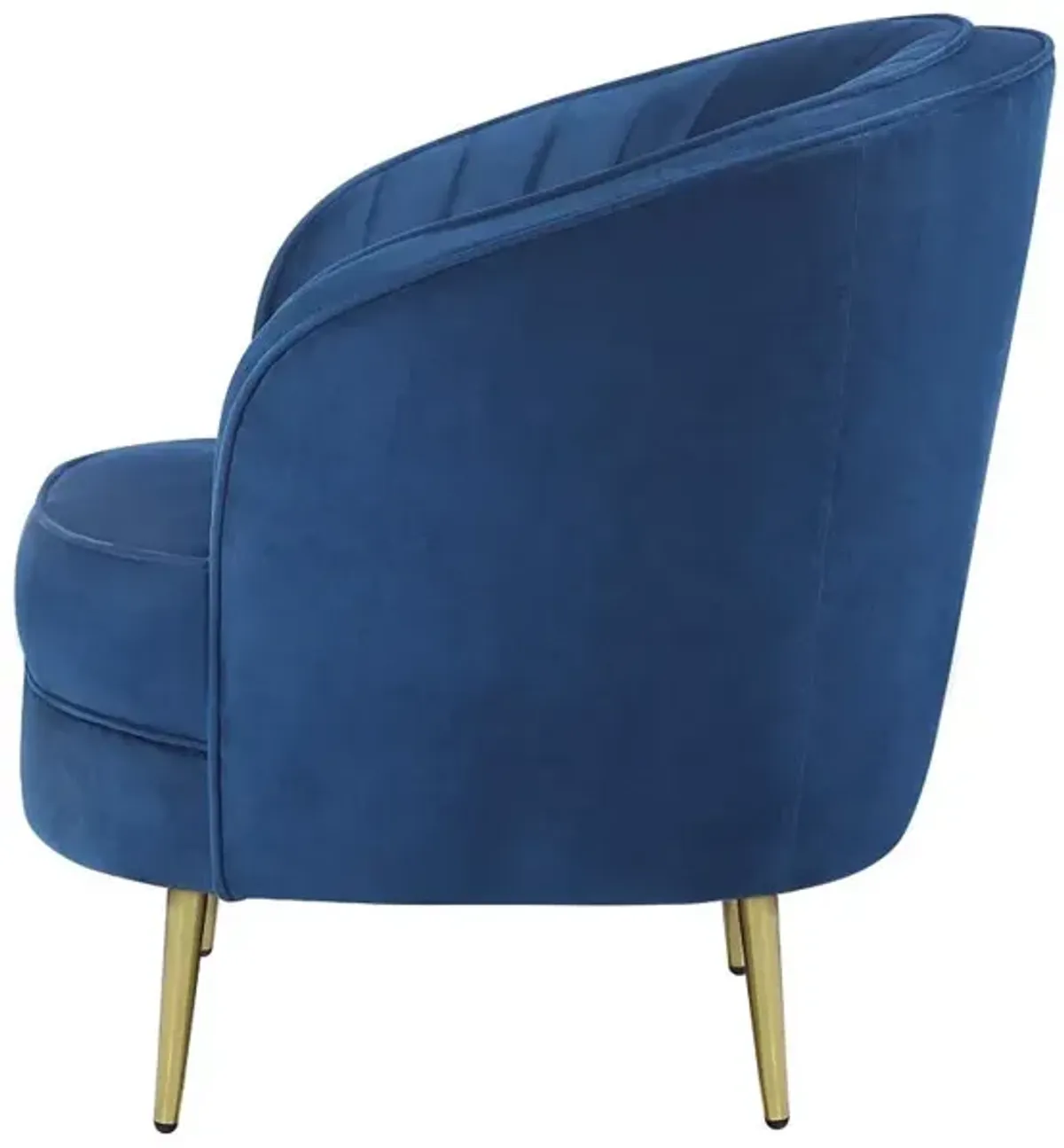 Coaster Sophia Upholstered Channel Tufted Barrel Accent Chair Blue