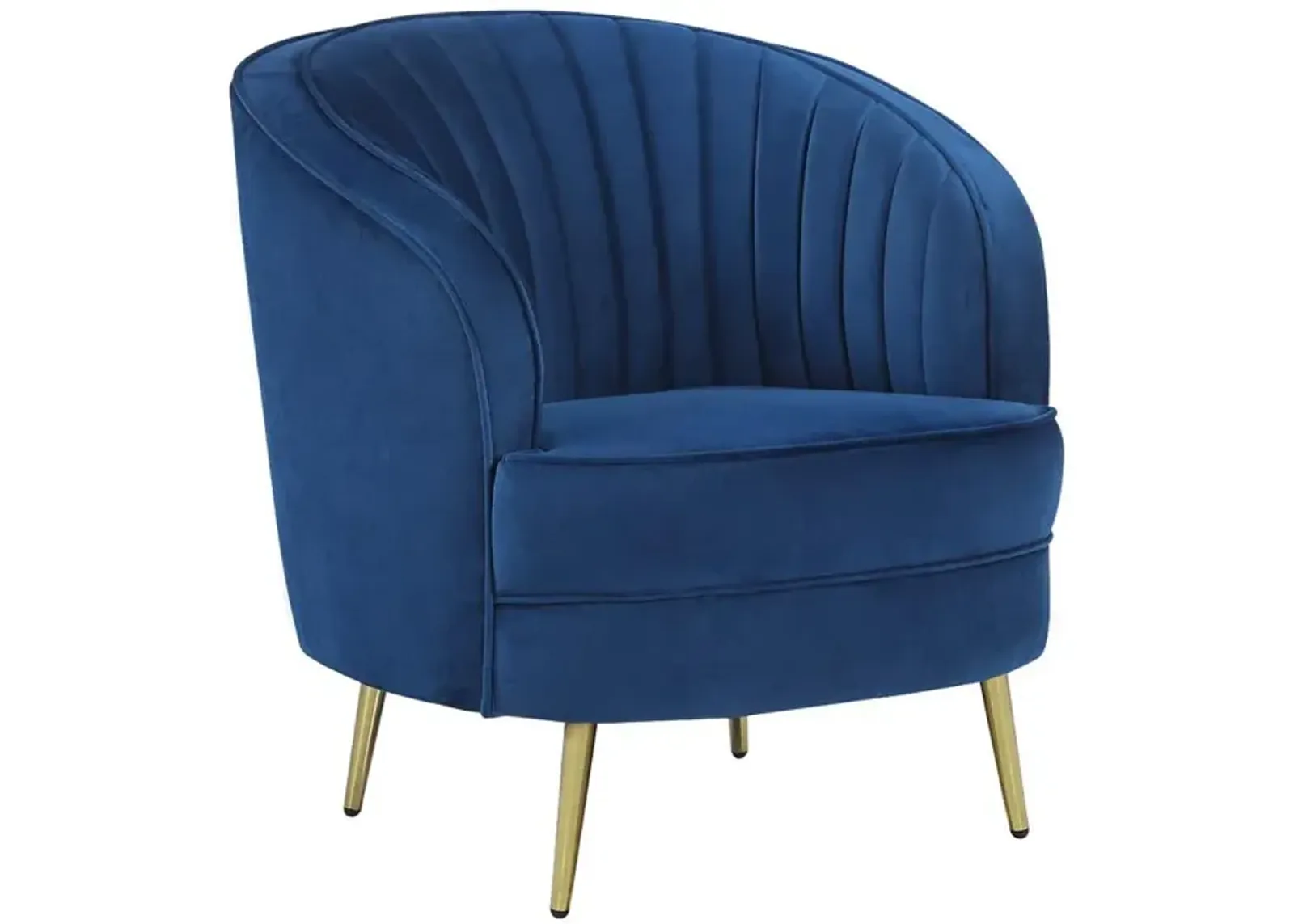 Coaster Sophia Upholstered Channel Tufted Barrel Accent Chair Blue