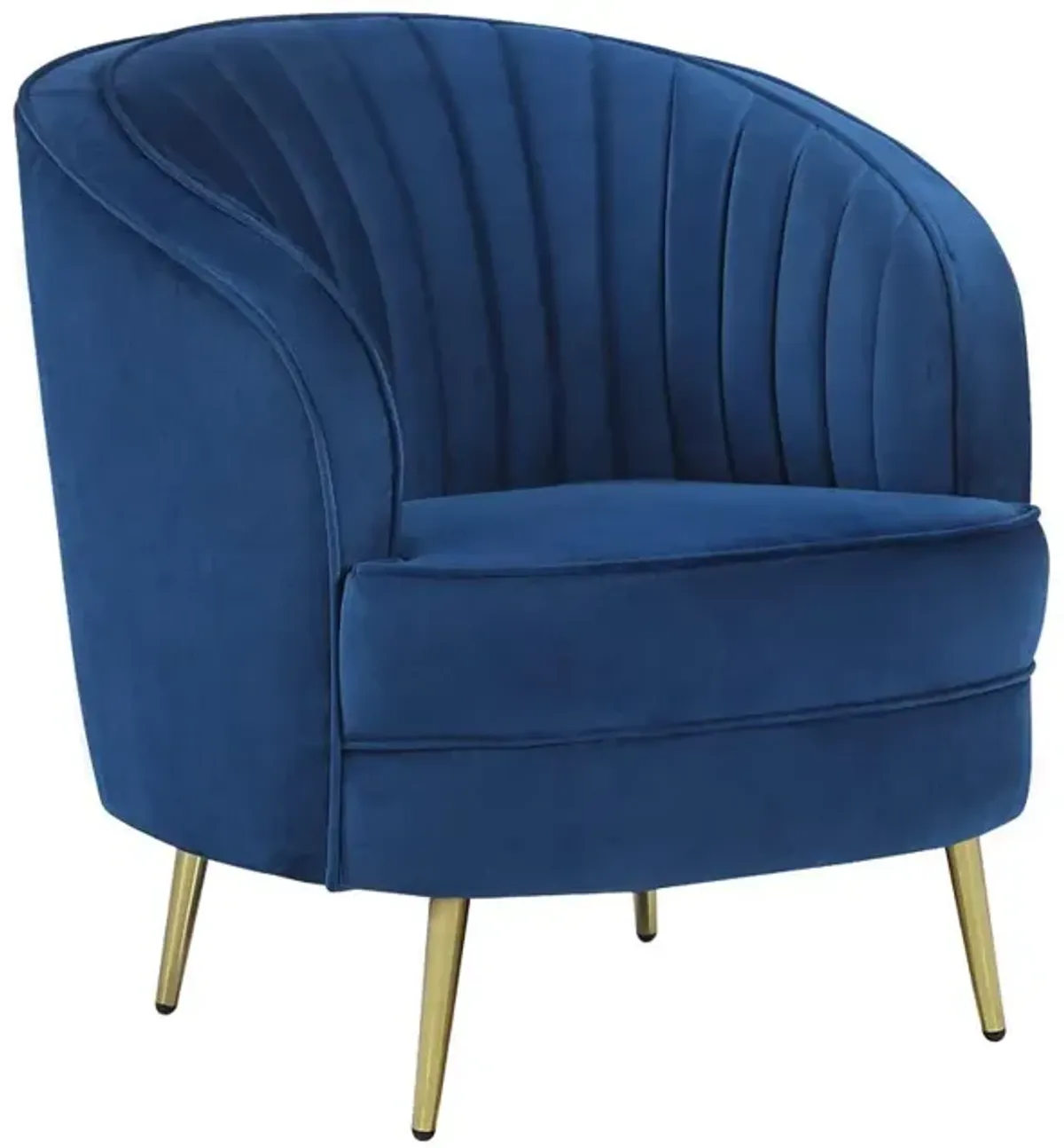 Coaster Sophia Upholstered Channel Tufted Barrel Accent Chair Blue