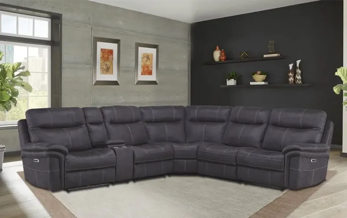 Parker House Mason Collection 6-Piece Sectional in Charcoal Color