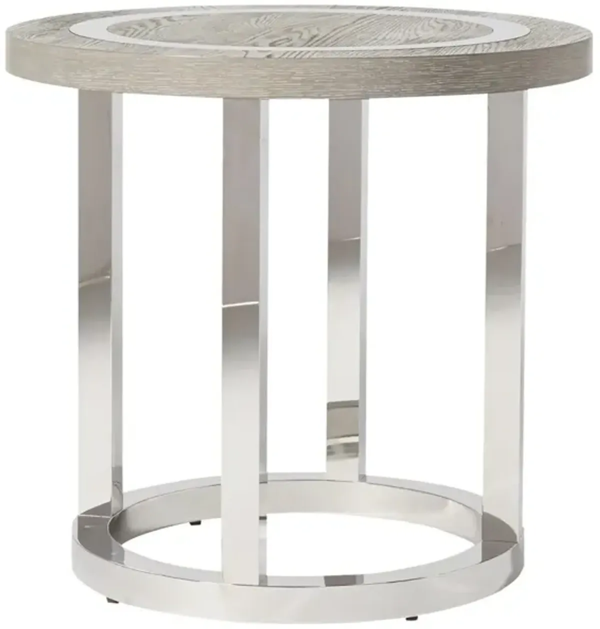 Universal Modern Wyatt Flint/Stainless Steel Round End Table