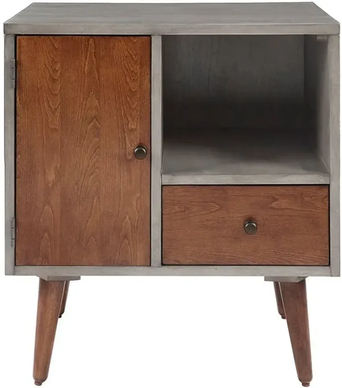 Olliix Ink+Ivy Grey Stinson Storage Nightstand