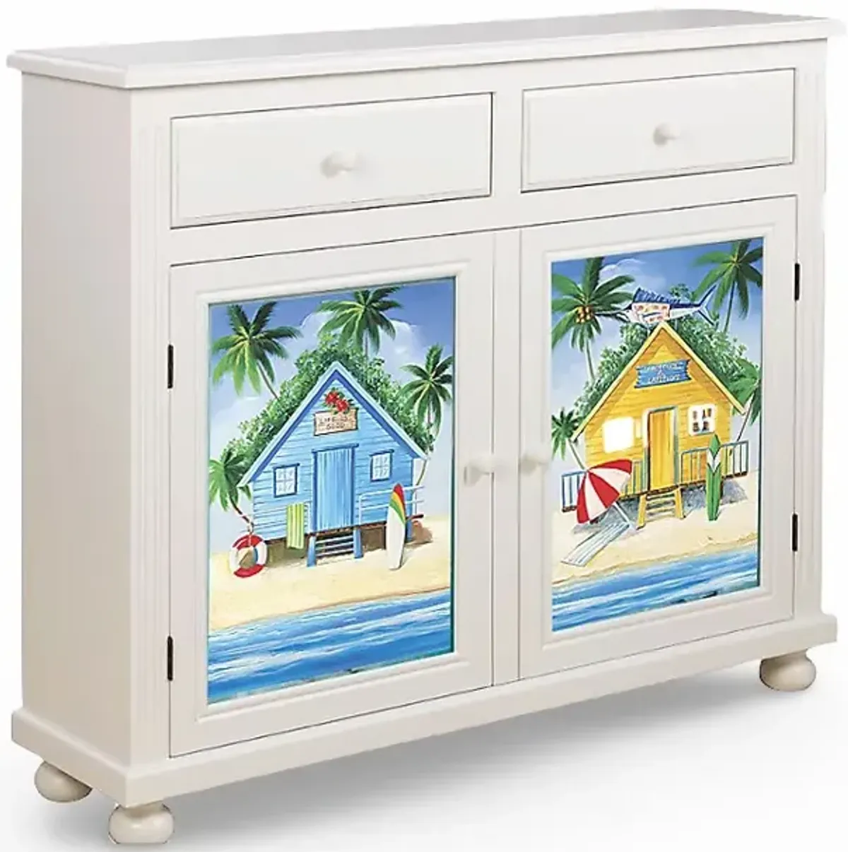 Madison Avenue Aruba White Cabinet with Optional Panel Inserts