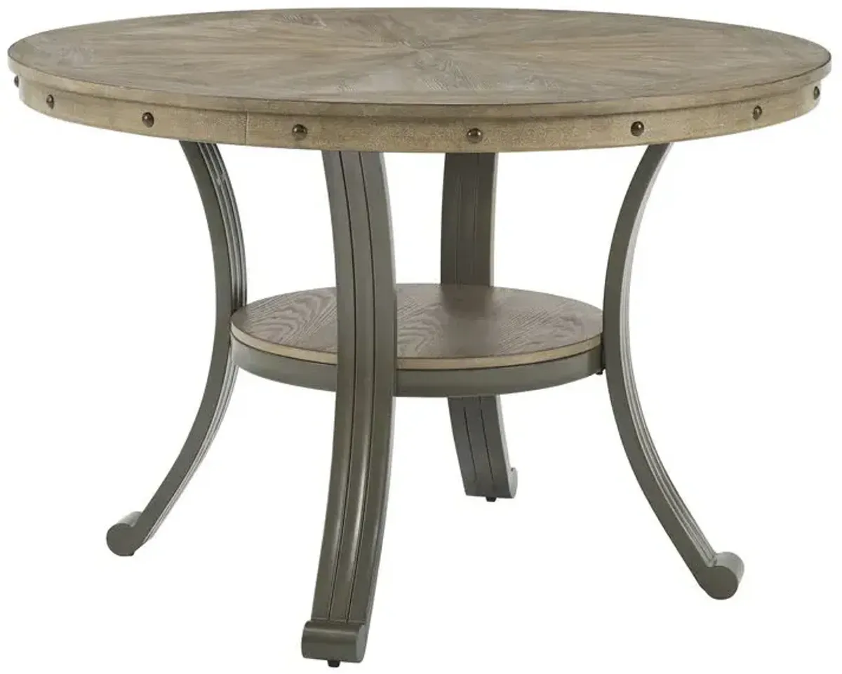 Powell 45 Inch Franklin Round Dining Table Pewter
