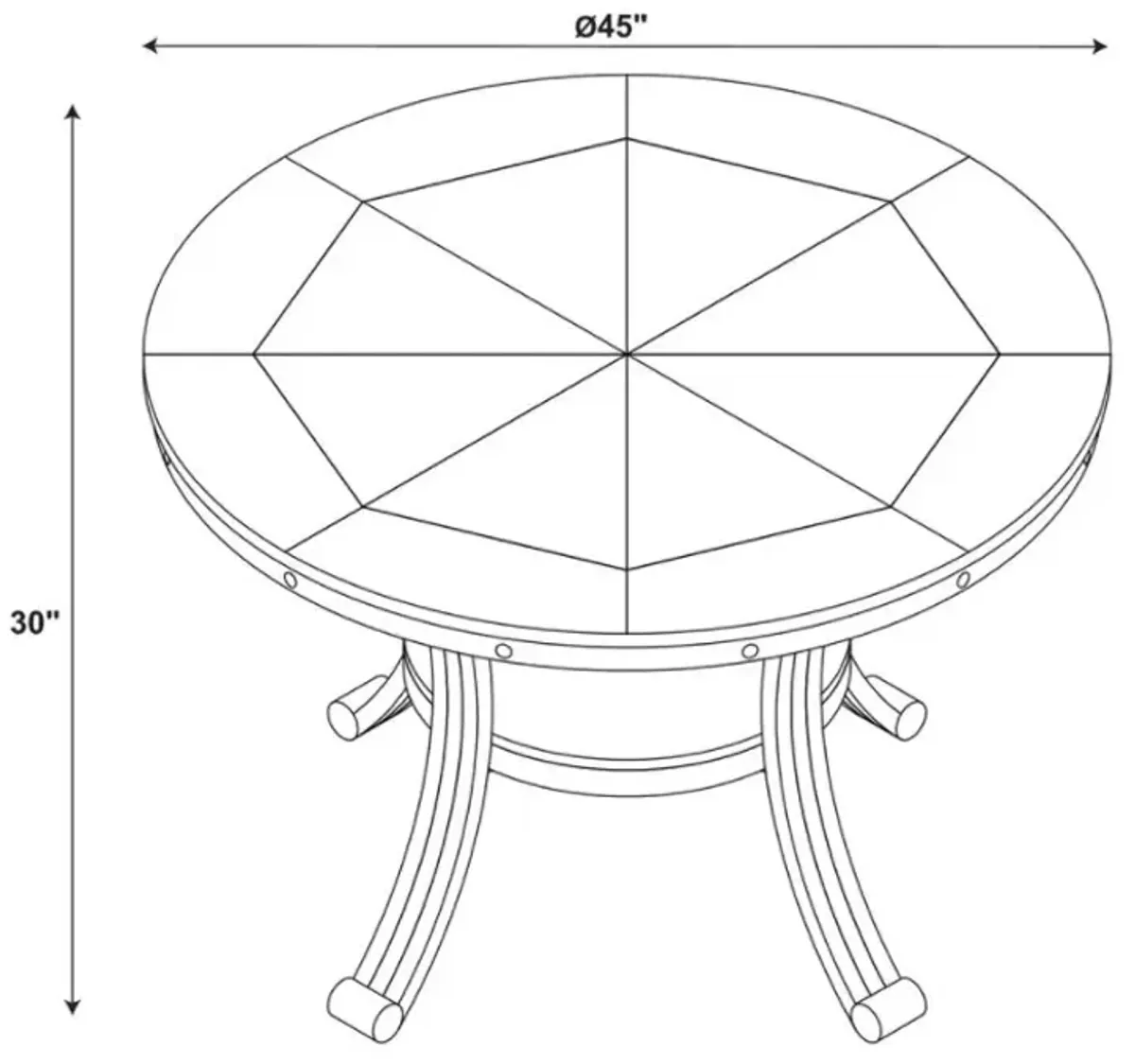 Powell 45 Inch Franklin Round Dining Table Pewter
