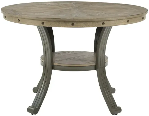 Powell 45 Inch Franklin Round Dining Table Pewter