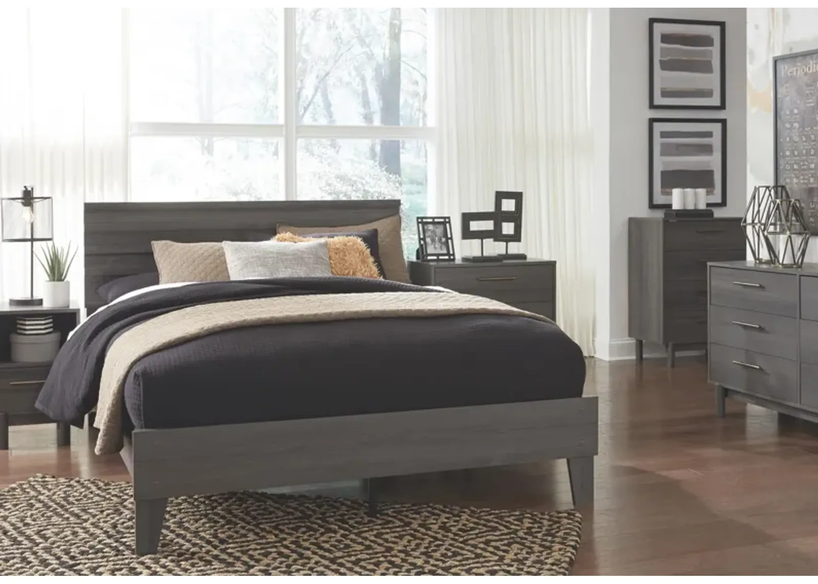 Ashley Brymont Dark Gray Queen Platform Bed