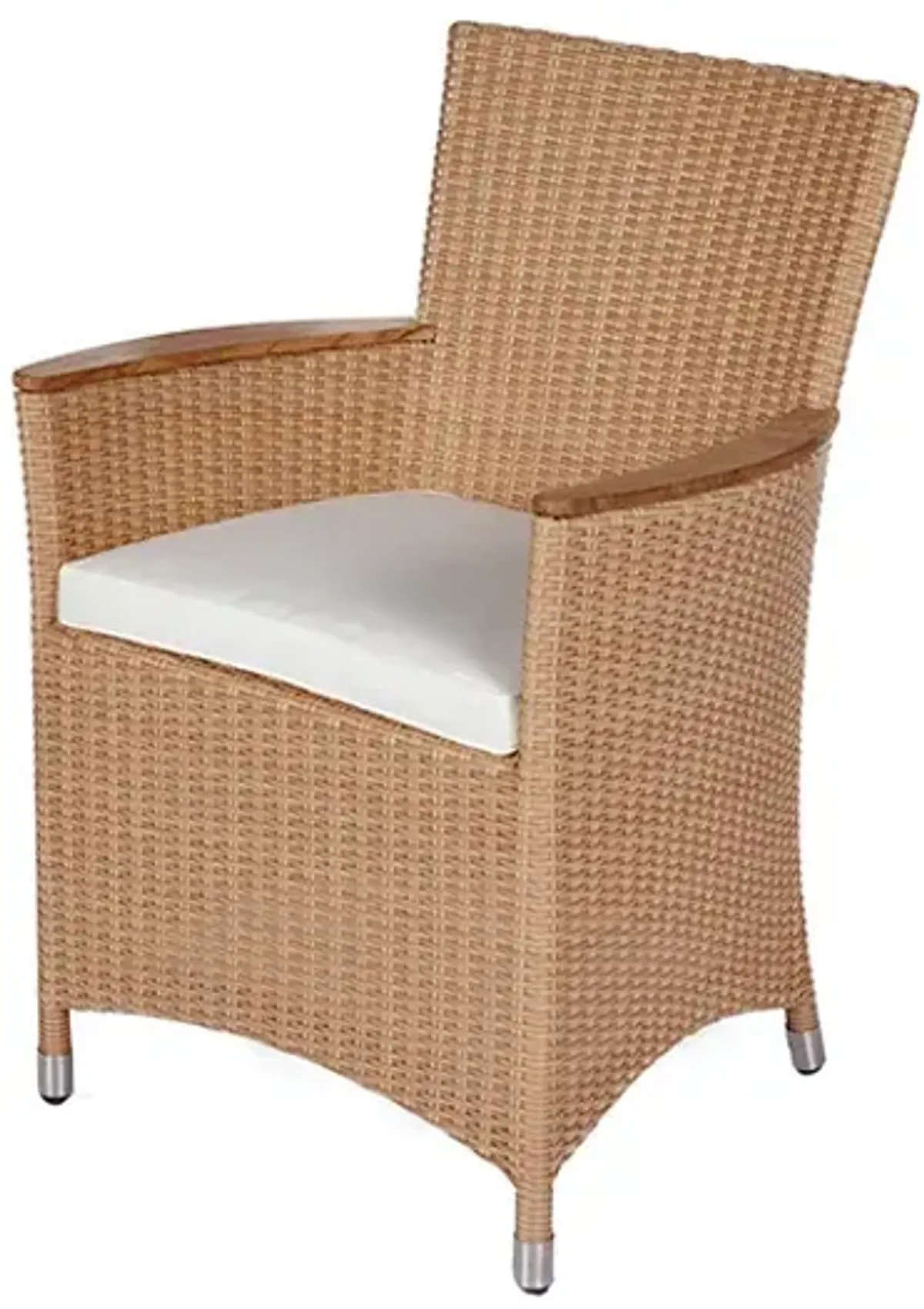 Royal Teak Helena Outdoor Honey Chair with White Cushion