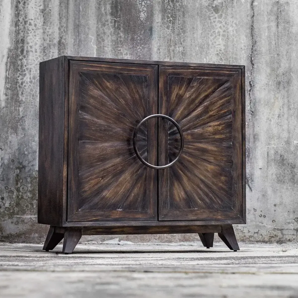 Uttermost Kohana Worn Black Accent Cabinet