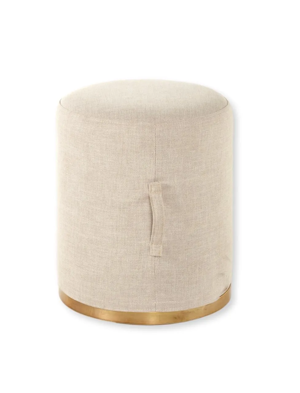 SMALL BRASS/SAND POUF OTTOMAN