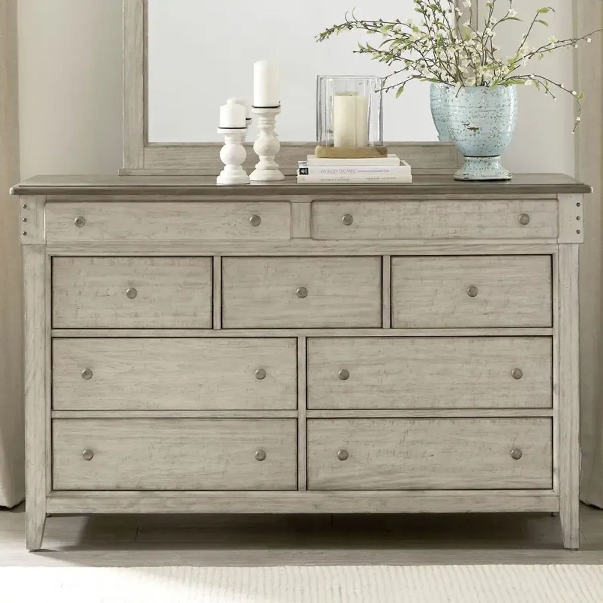 Liberty Furniture Ivy Hollow Dusty Taupe/Weathered Linen Dresser