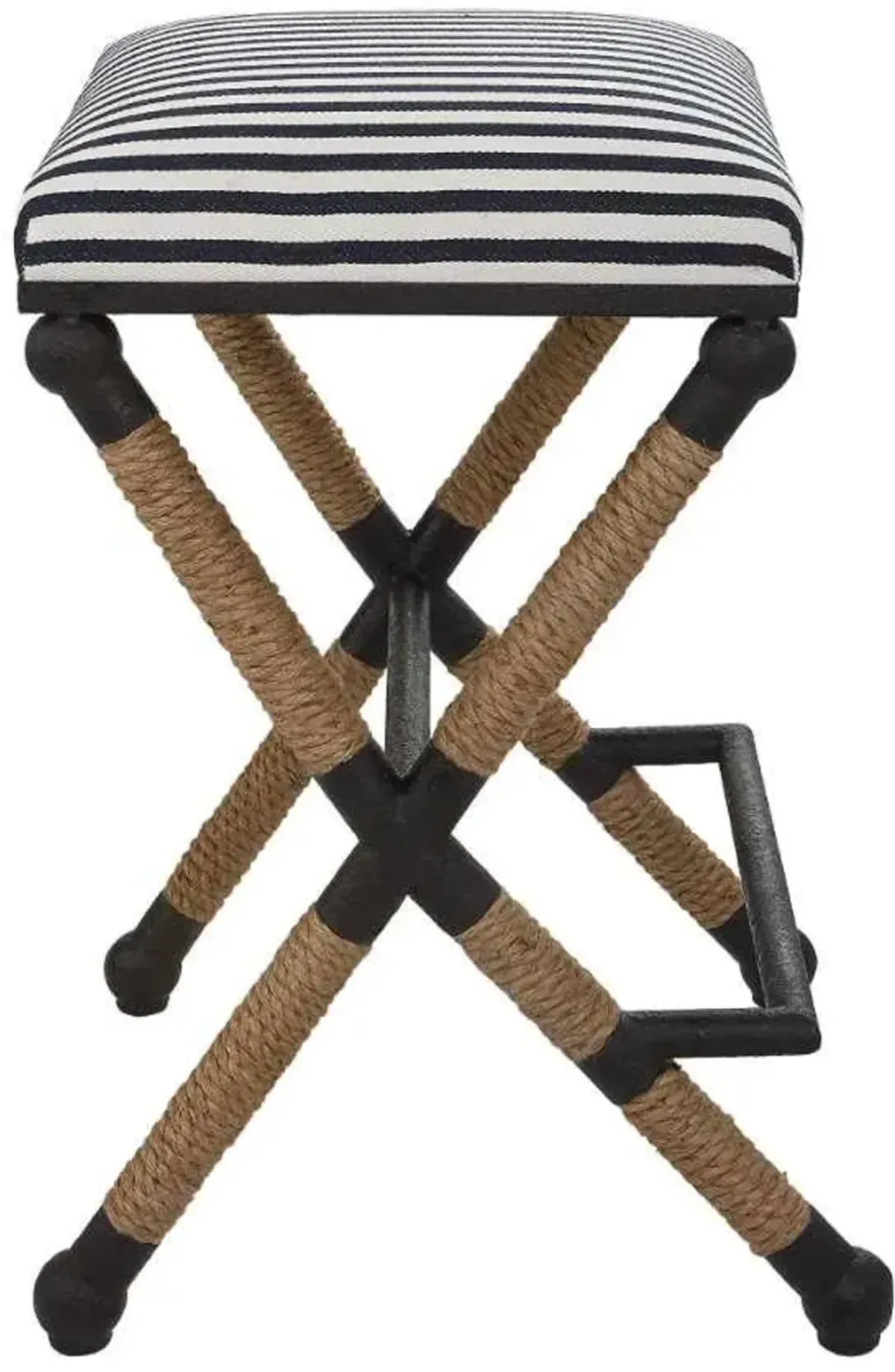 Uttermost Braddock Black/Cream/Natural/Navy Backless Counter Stool