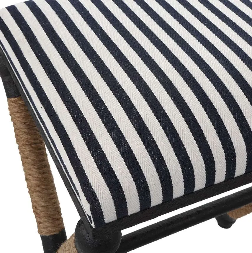 BRADDOCK BLACK/CREAM/NATURAL/NAVY BACKLESS COUNTER STOOL