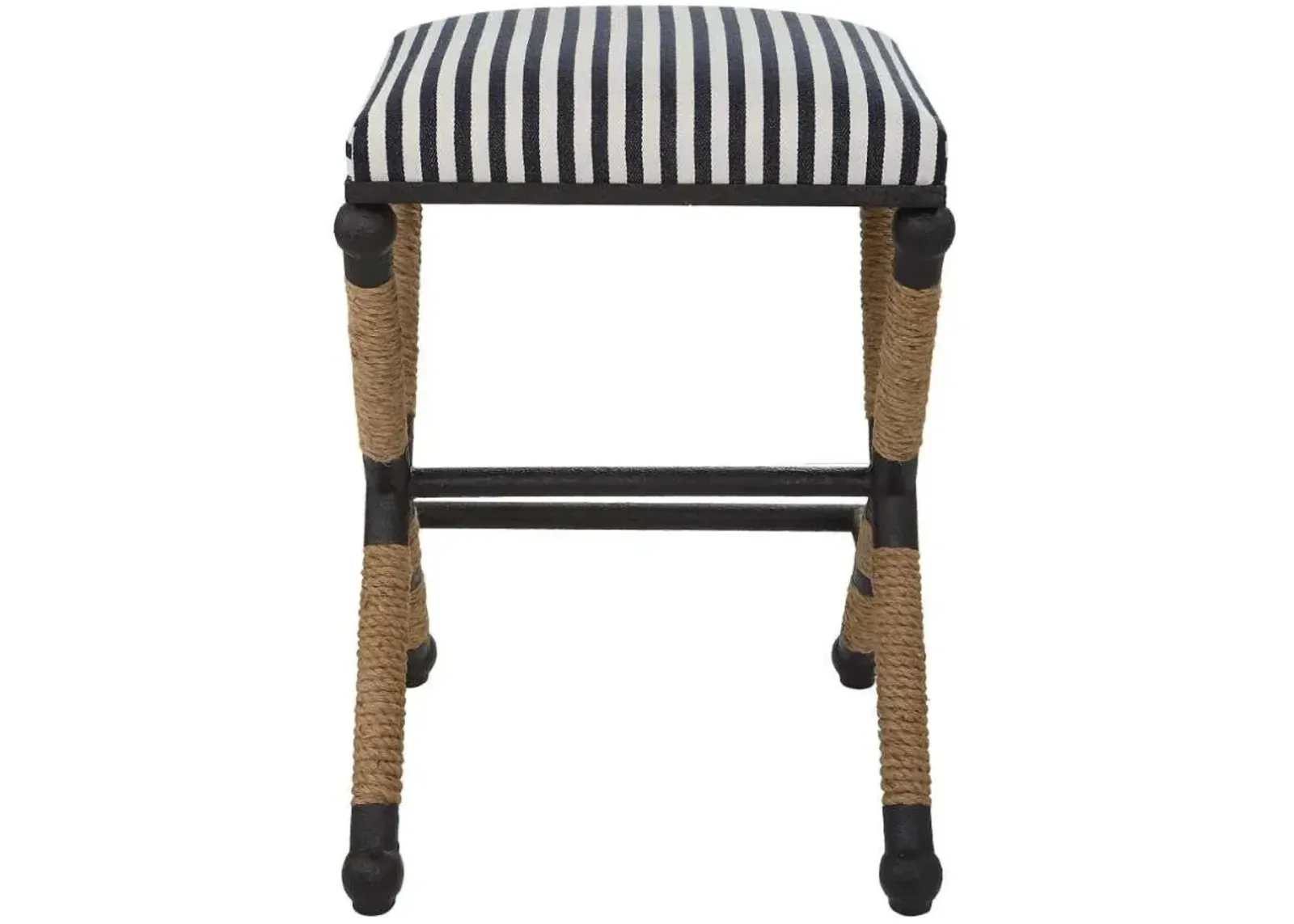 Uttermost Braddock Black/Cream/Natural/Navy Backless Counter Stool