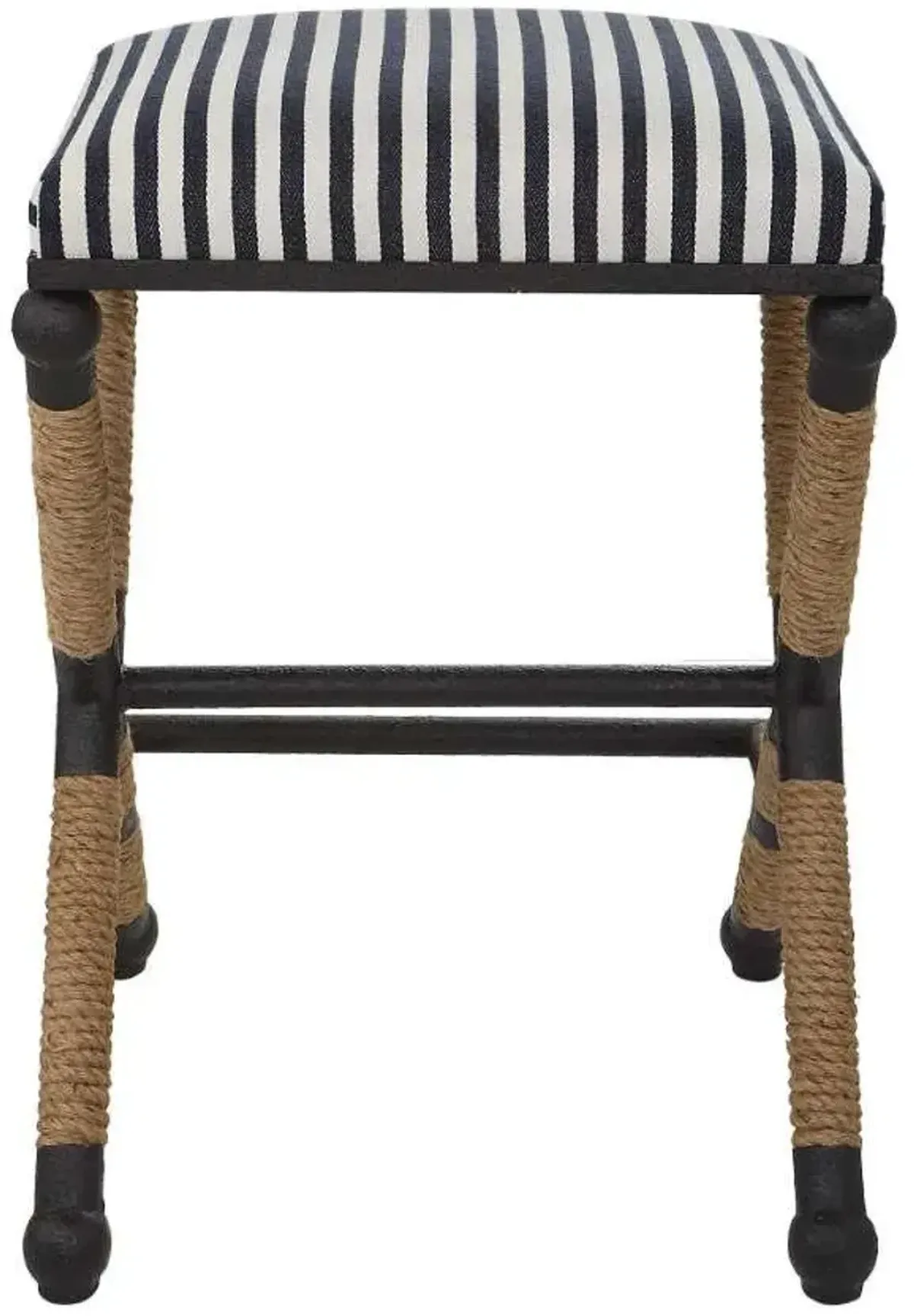 Uttermost Braddock Black/Cream/Natural/Navy Backless Counter Stool