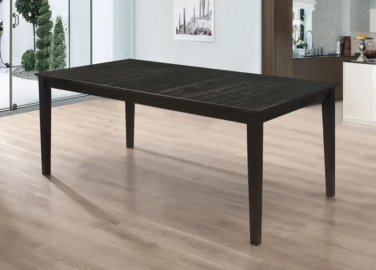 Coaster Louise Rectangular 78 Inch Extension Leaf Dining Table Black