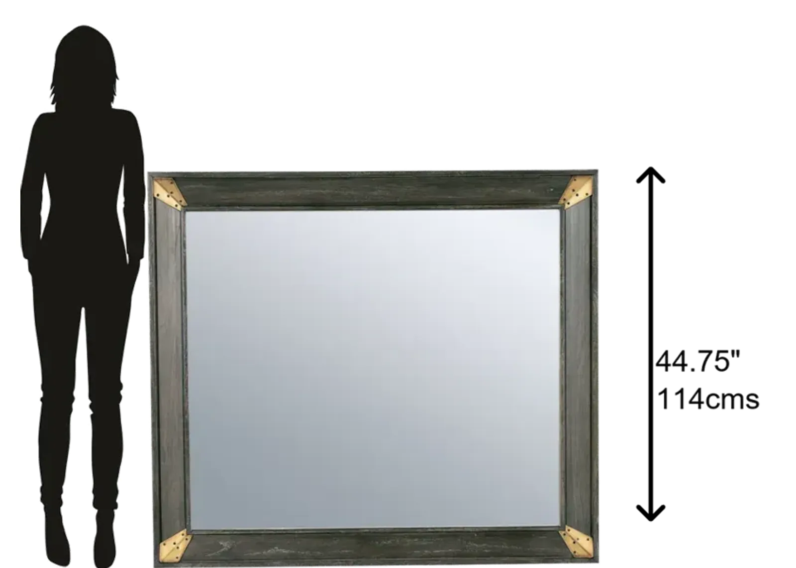 Hekman Mirror Beveled Oak Framed Solids Edgewater