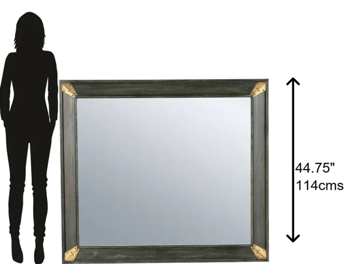 Hekman Mirror Beveled Oak Framed Solids Edgewater