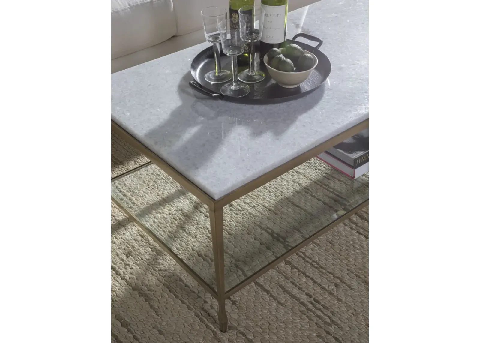 Artistica Home by Lexington Signature Designs Sashay Gold Rectangular Cocktail Table