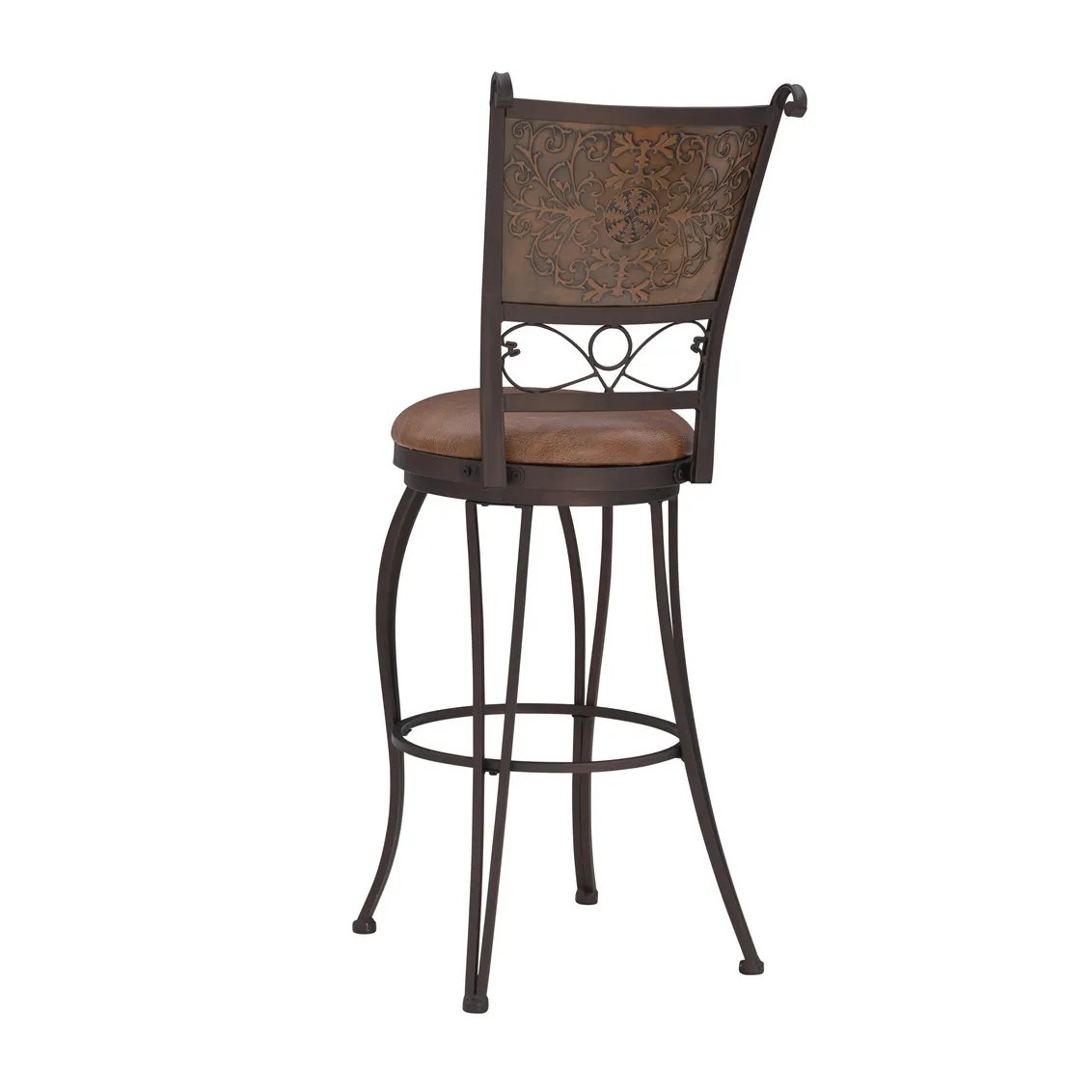 BRONZE WITH MUTED COPPER STAMPED BACK BAR STOOL