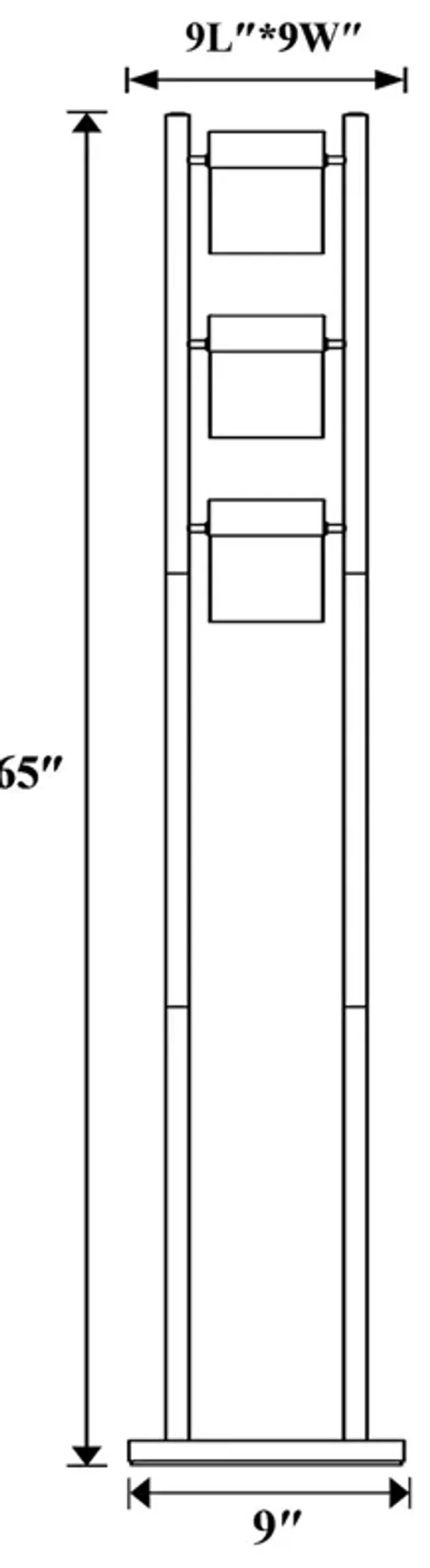 Coaster Munson 65 Inch 3 Swivel Lights Metal Floor Lamp Silver