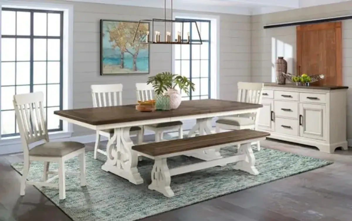 Intercon Drake Two-Toned Rustic White & French Oak Counter-Height Table