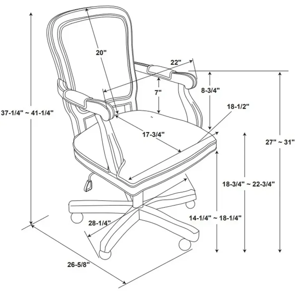 Linon Maybell Light Gray Home Office Desk Chair