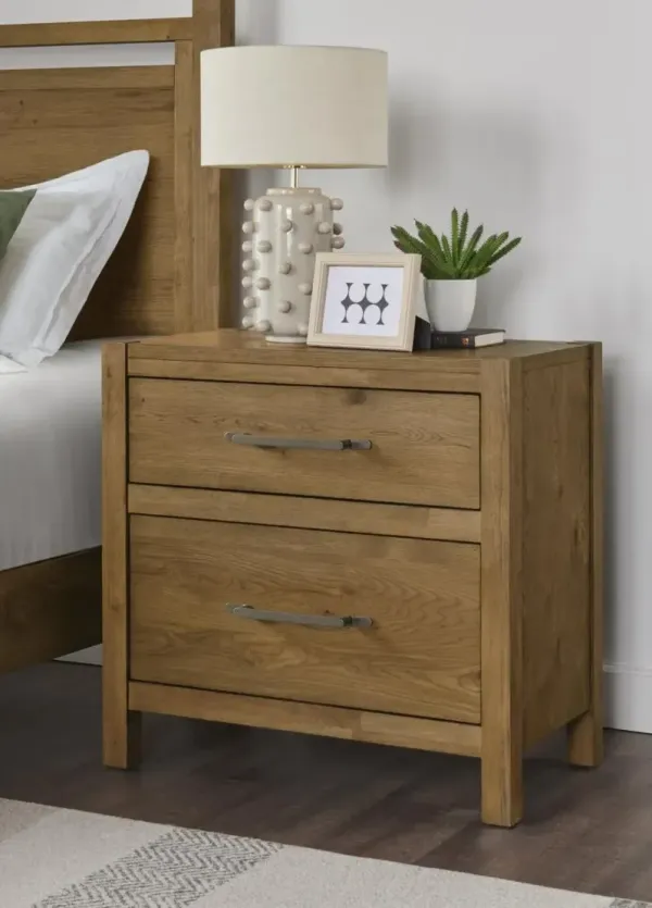 BOHO 2-DRAWER NIGHTSTAND IN PRAIRIE OAK