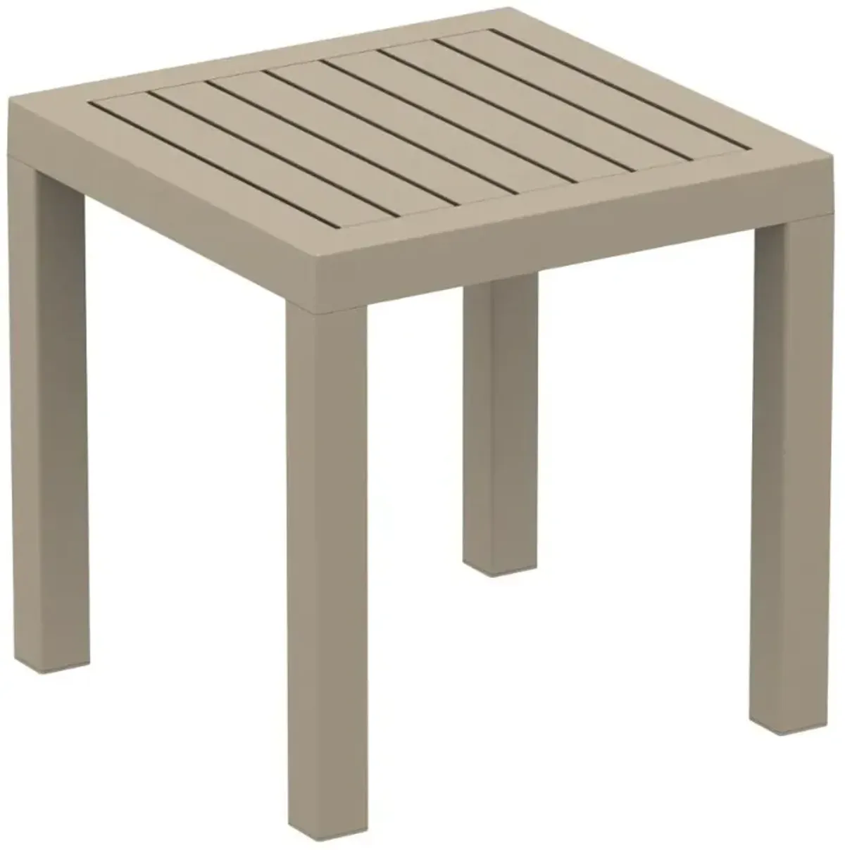 Ocean Square Resin Side Table Taupe