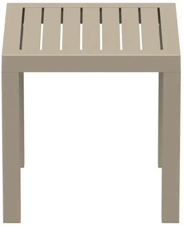 Compamia Ocean Square Resin Side Table Taupe
