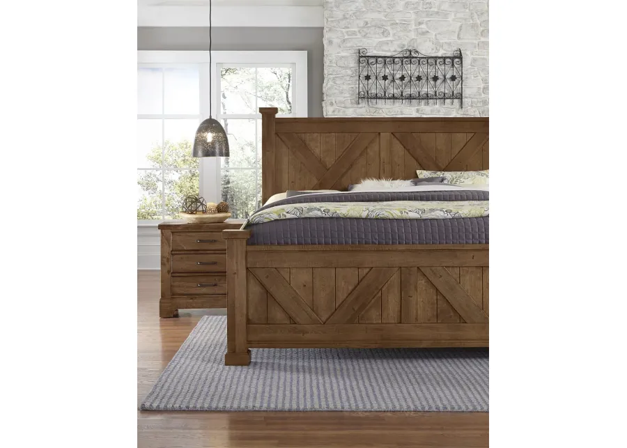 COOL RUSTIC KING X BED HEADBOARD ONLY IN AMBER