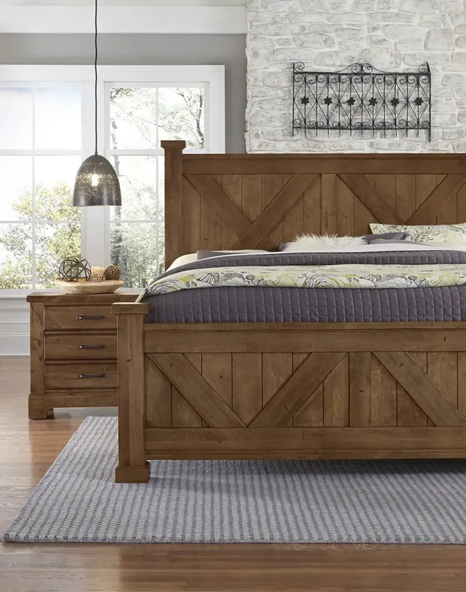 Vaughan-Bassett Cool Rustic Amber X-King Headboard