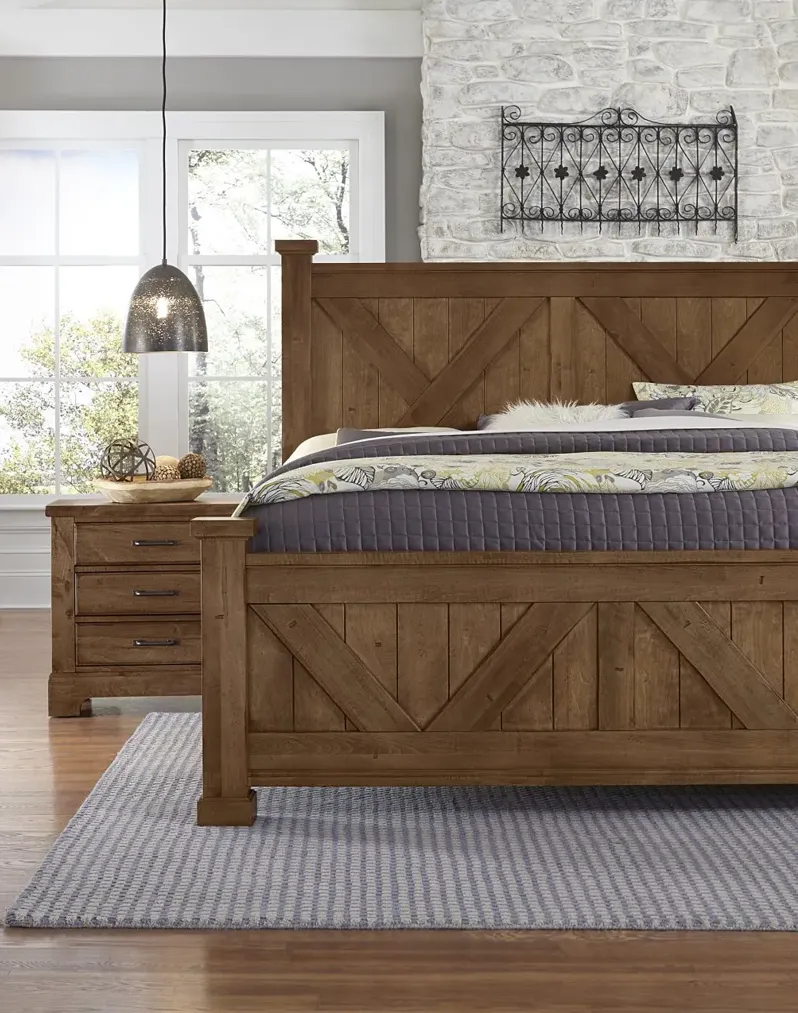 COOL RUSTIC KING X BED HEADBOARD ONLY IN AMBER