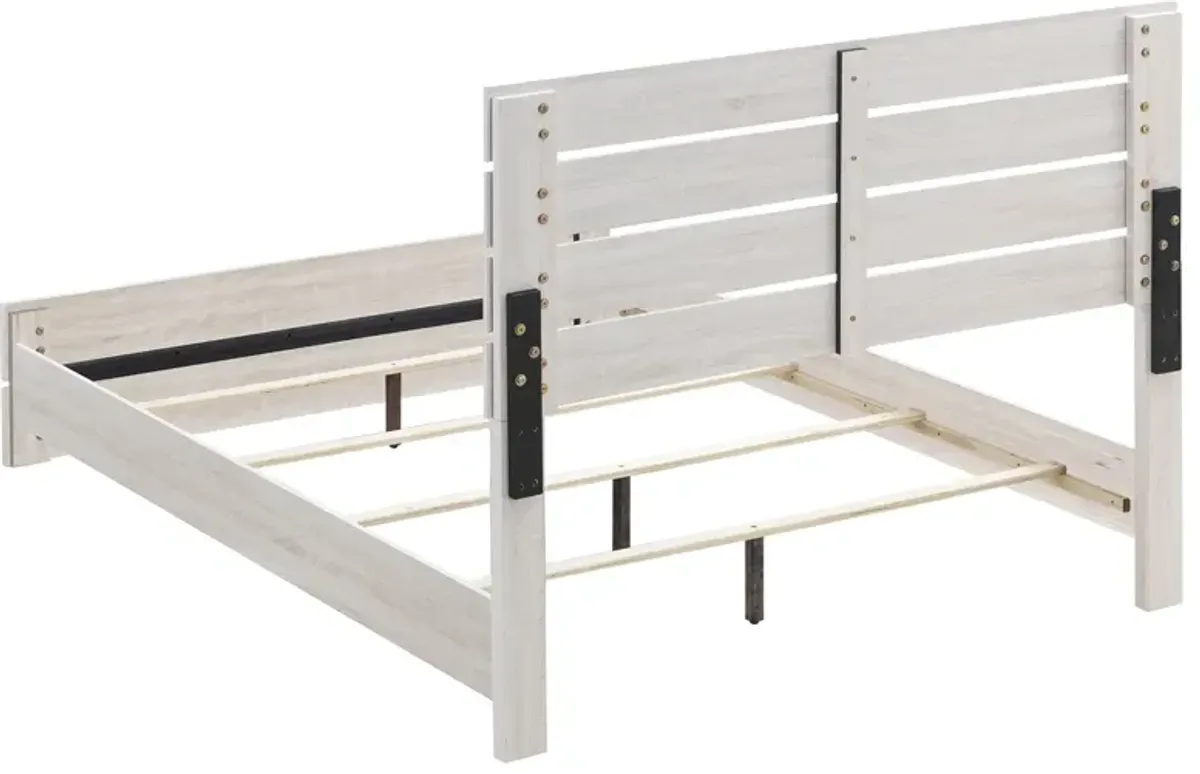 Coaster Brantford Wood King Panel Bed Coastal White