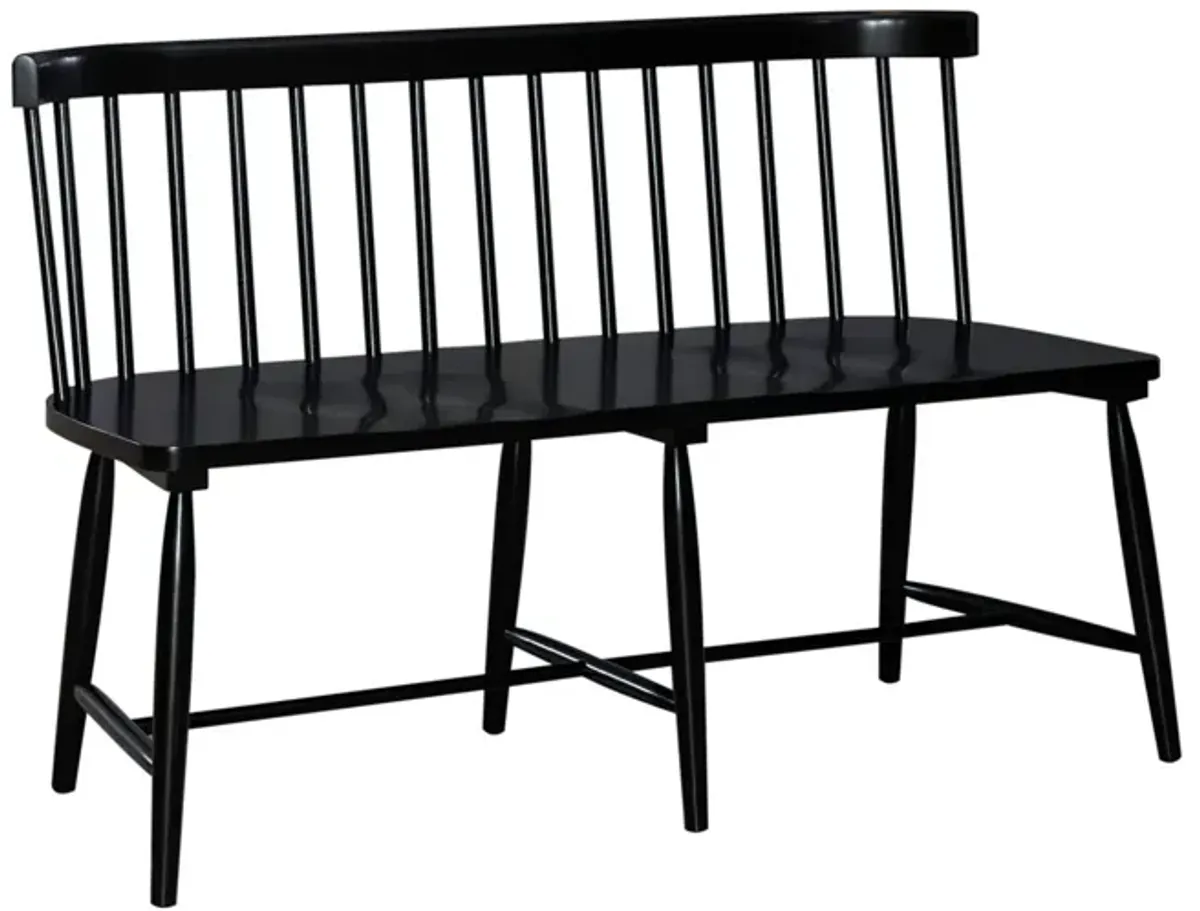 Liberty Furniture Capeside Cottage Porcelain Royal Black Spindle Back Dining Bench