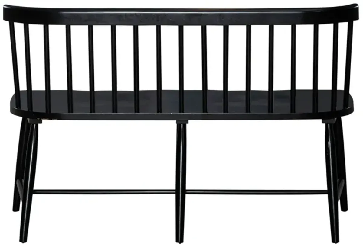 Liberty Furniture Capeside Cottage Porcelain Royal Black Spindle Back Dining Bench