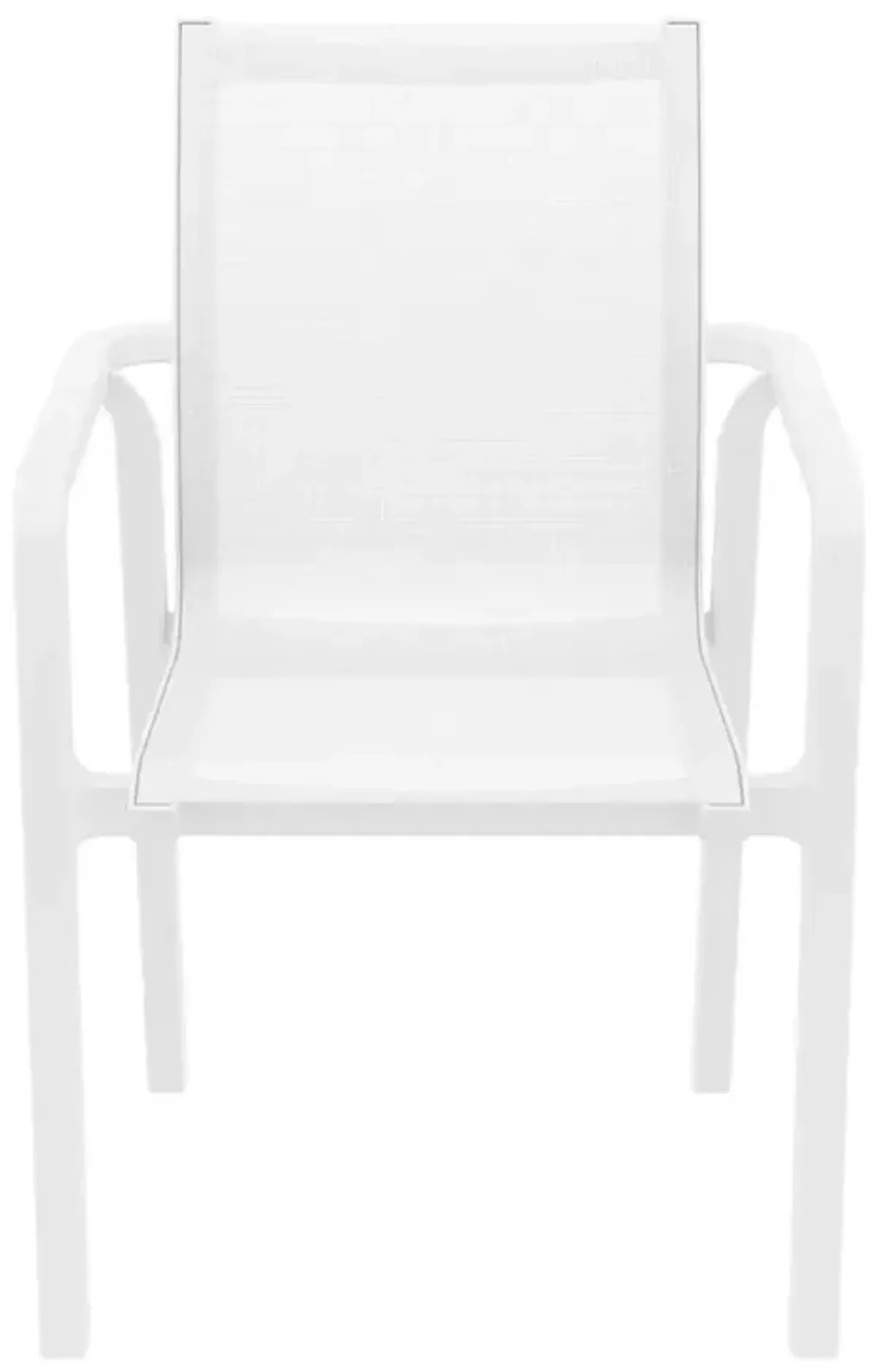 Compamia Pacific White Sling Arm Patio Chair White Frame