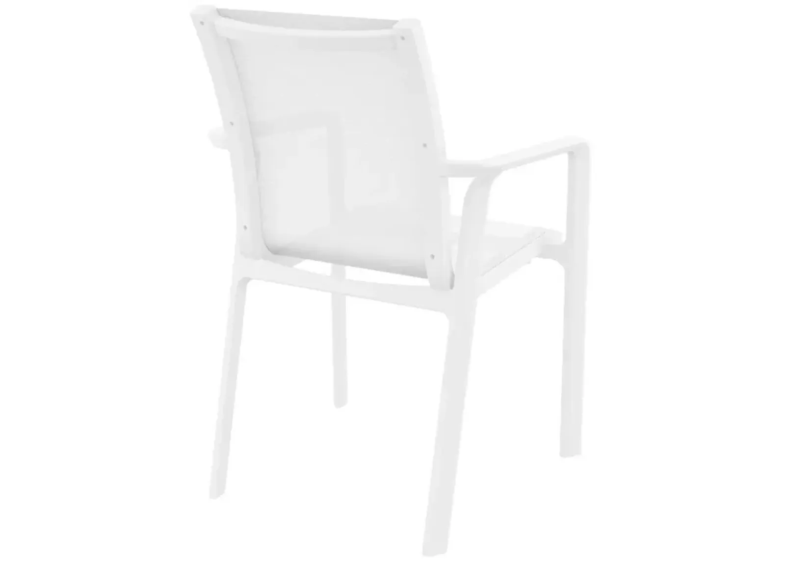 Compamia Pacific White Sling Arm Patio Chair White Frame