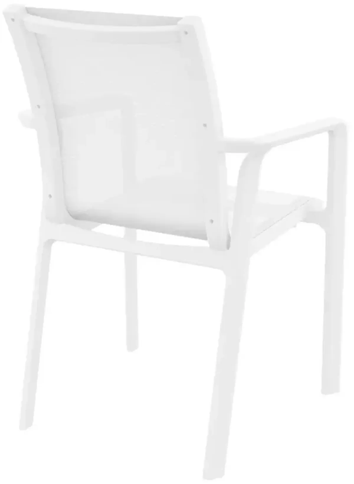 Compamia Pacific White Sling Arm Patio Chair White Frame