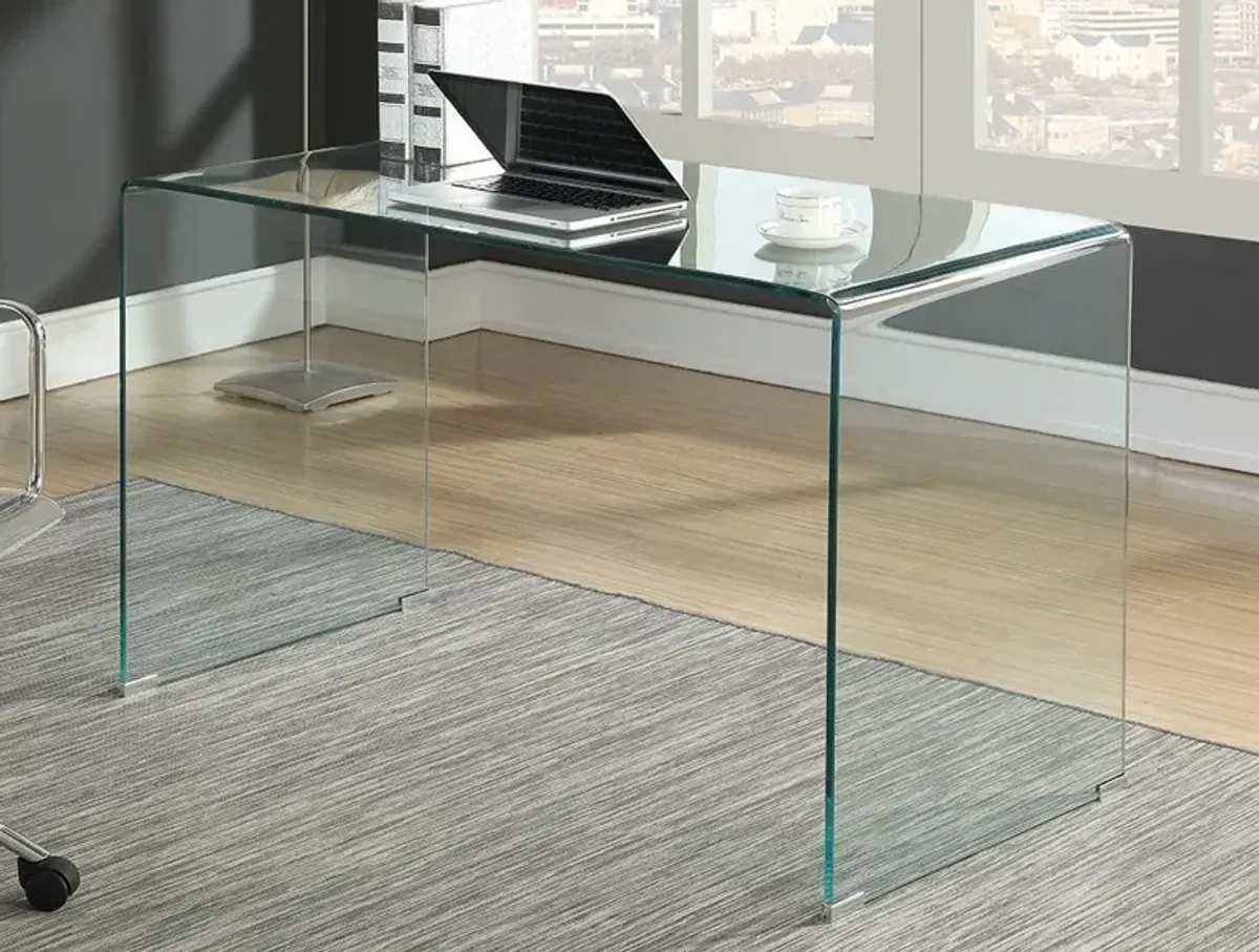 Coaster Ripley 47 Inch Tempered Bent Glass Writing Desk Clear