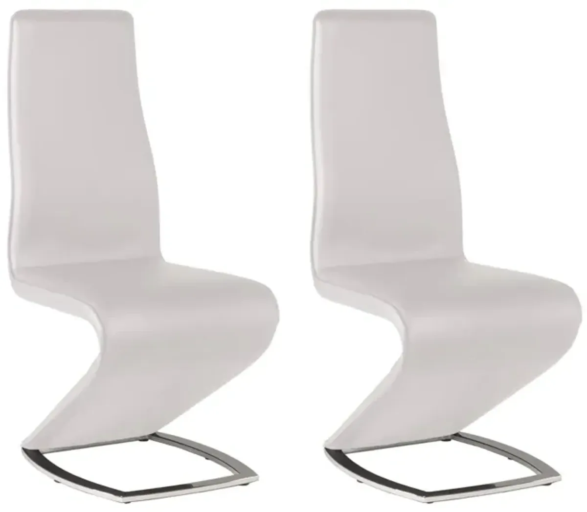 Chintaly Tara White Modern White Z-Shaped Side Chair