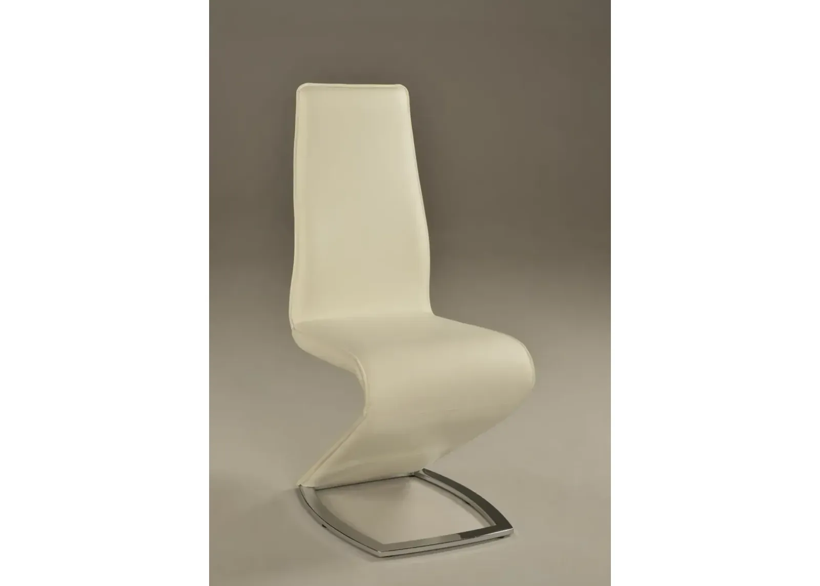 Chintaly Tara White Modern White Z-Shaped Side Chair